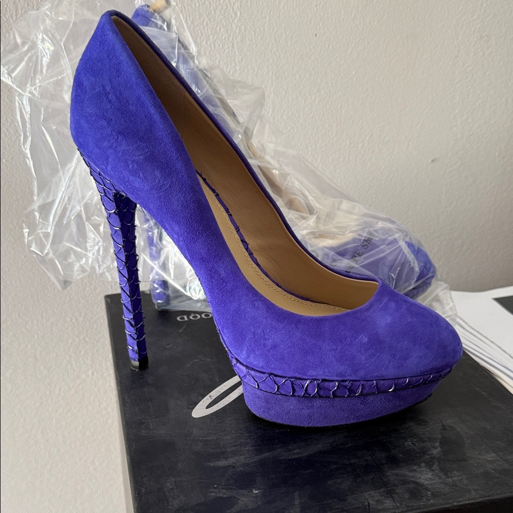 Brian Atwood suede pumps with platform